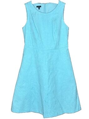 Talbots Petites Blue Jacquard A Line Dress 6P